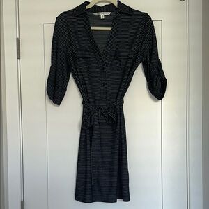Max Studio Black button up dress with tie
